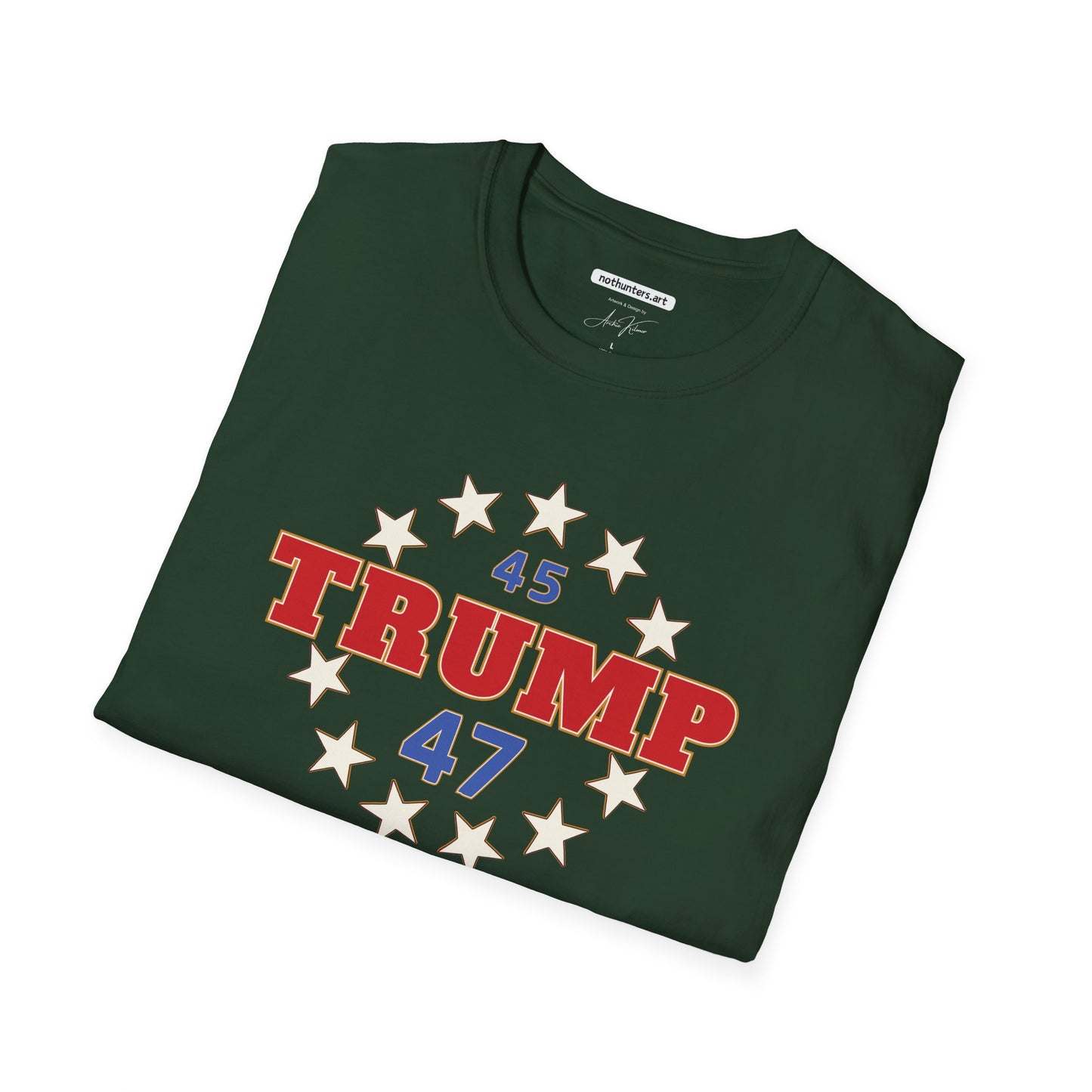 "Trump 45-47 Circle of Stars", Unisex Softstyle T-Shirt