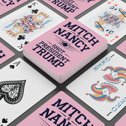"Mitch & Nancy Shot President Trump", Political Playing Cards (Pastel Pink)