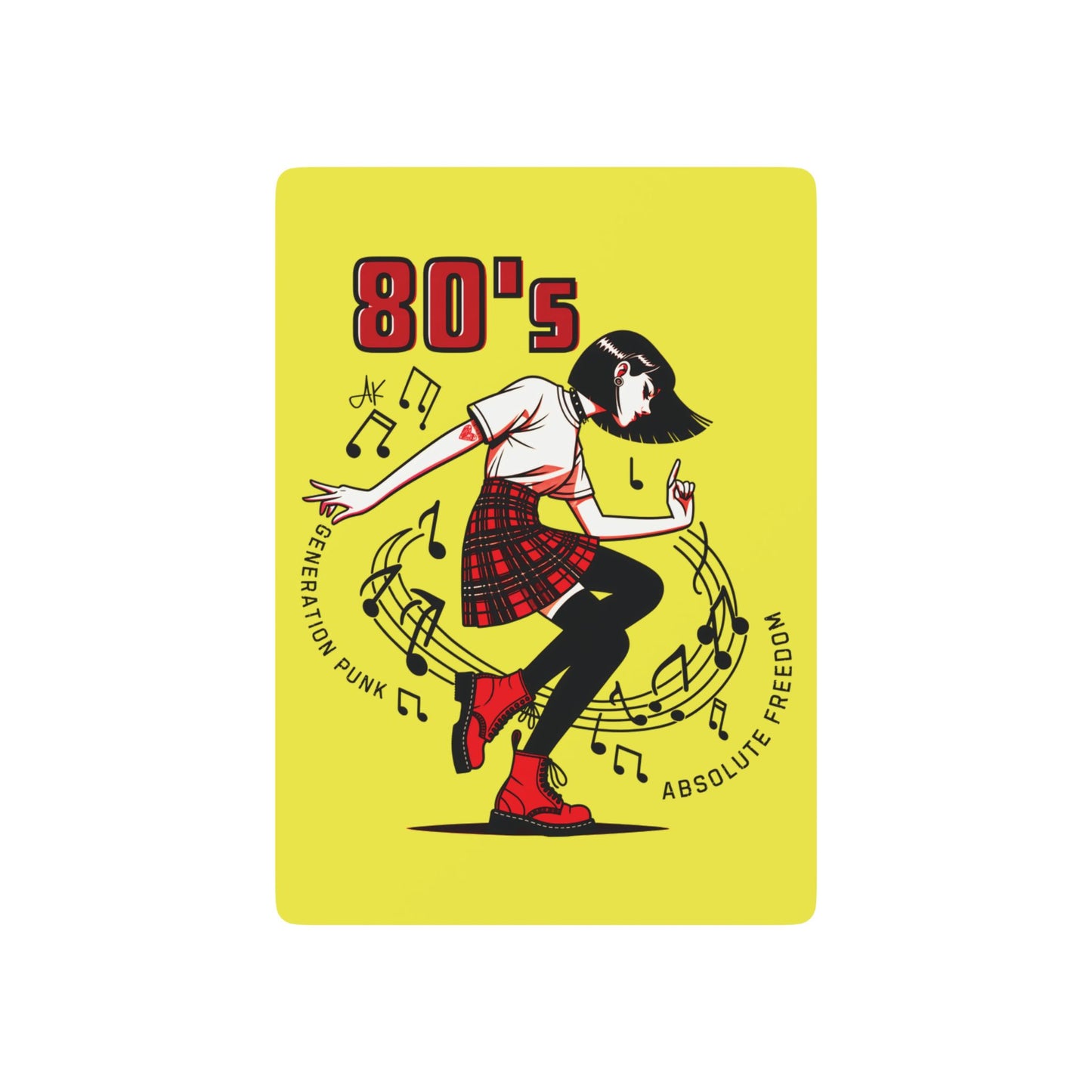 "80's Generation Punk", Retro Playing Cards (Crayola Yellow)