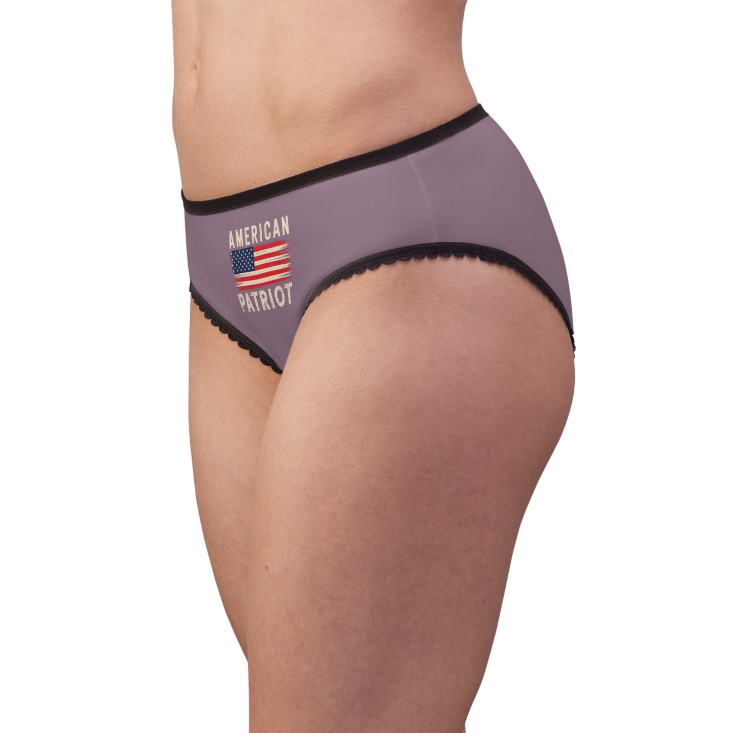"American Patriot" with Flag #02, Women's Briefs (Mountbatten Pink)