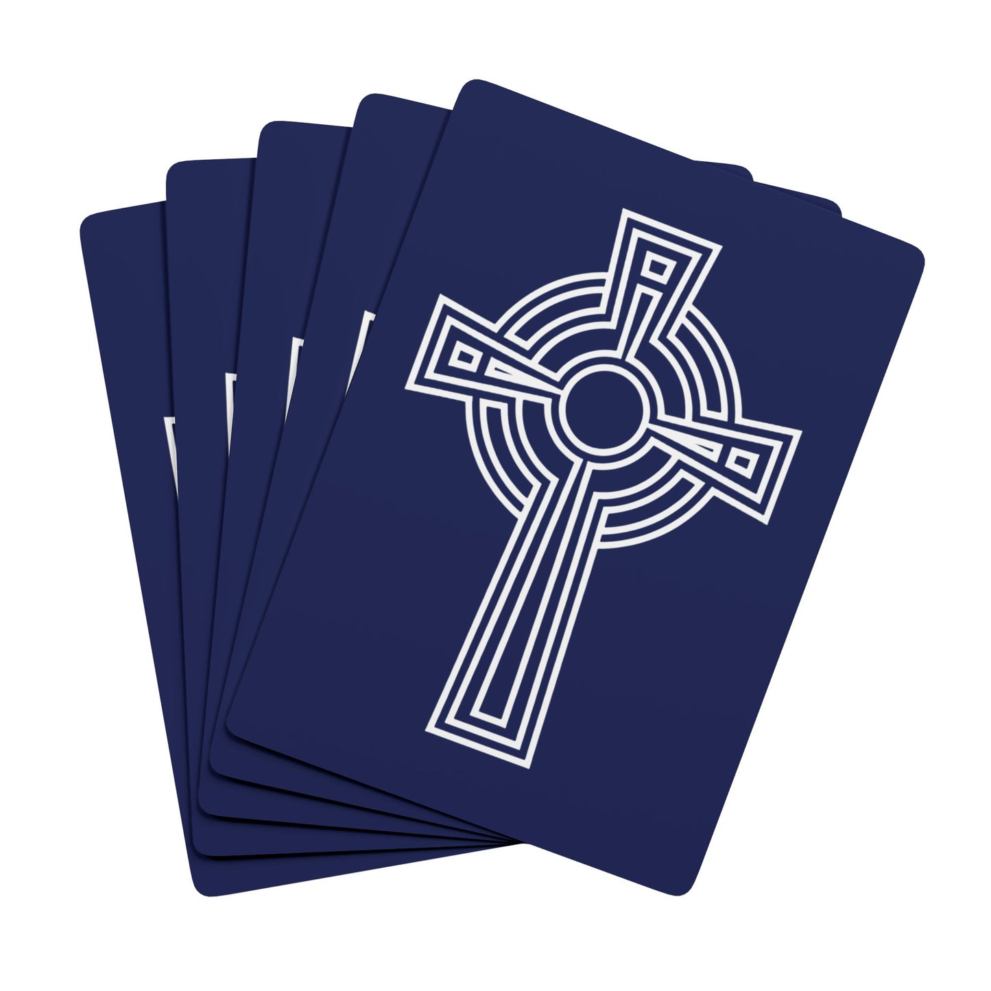 "A Simple High Cross", Christian Playing Cards (Norway Blue)