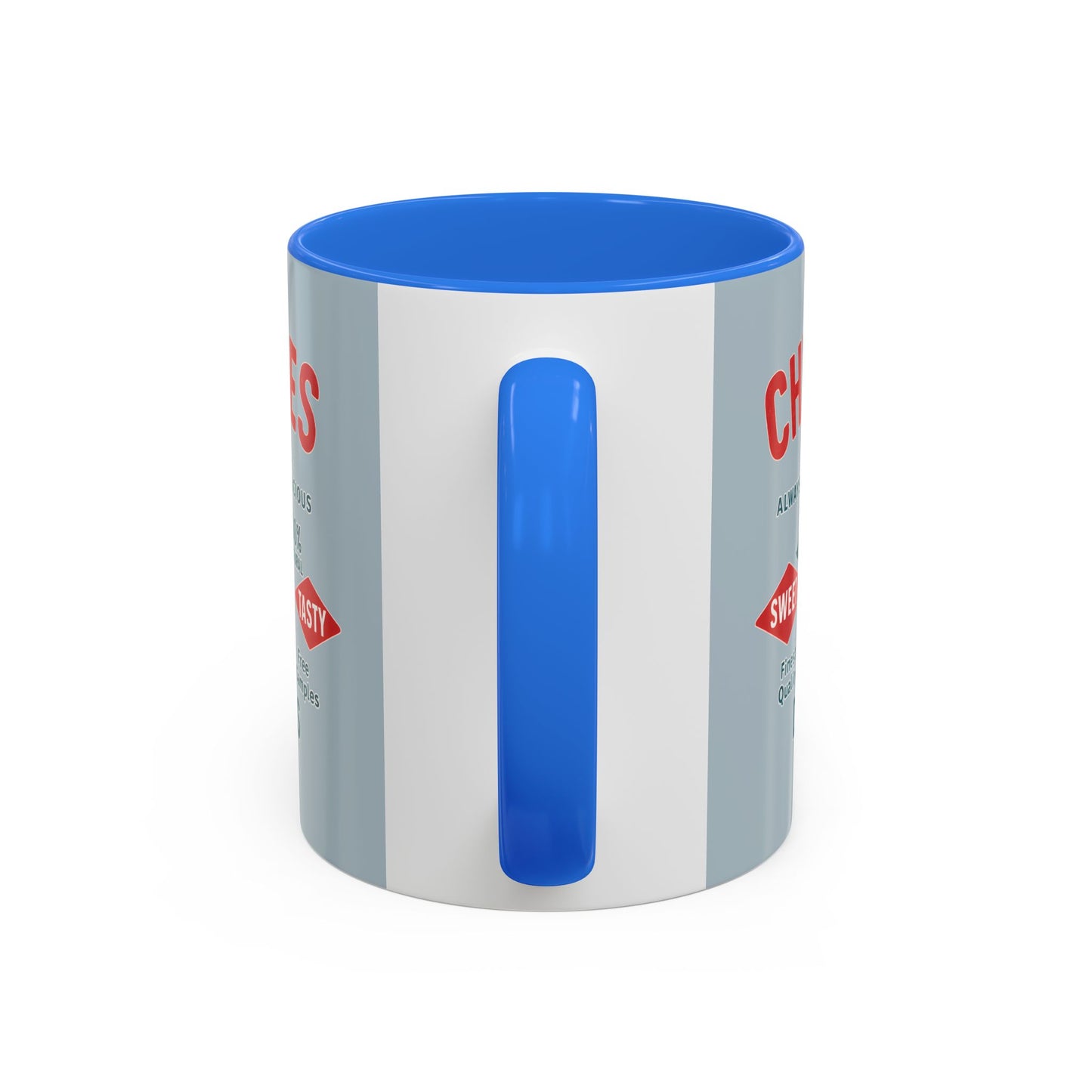 "Delicious Cherries", Colorful Mugs (11oz, 15oz) (Washed Silver-Blue)