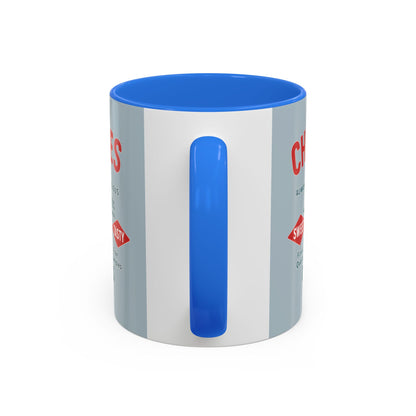 "Delicious Cherries", Colorful Mugs (11oz, 15oz) (Washed Silver-Blue)