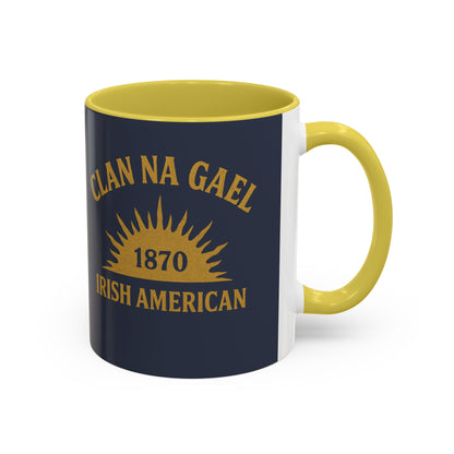 "Clan na Gael - Irish American", Colorful Mugs (11oz, 15oz) (Blue Burka Grey)
