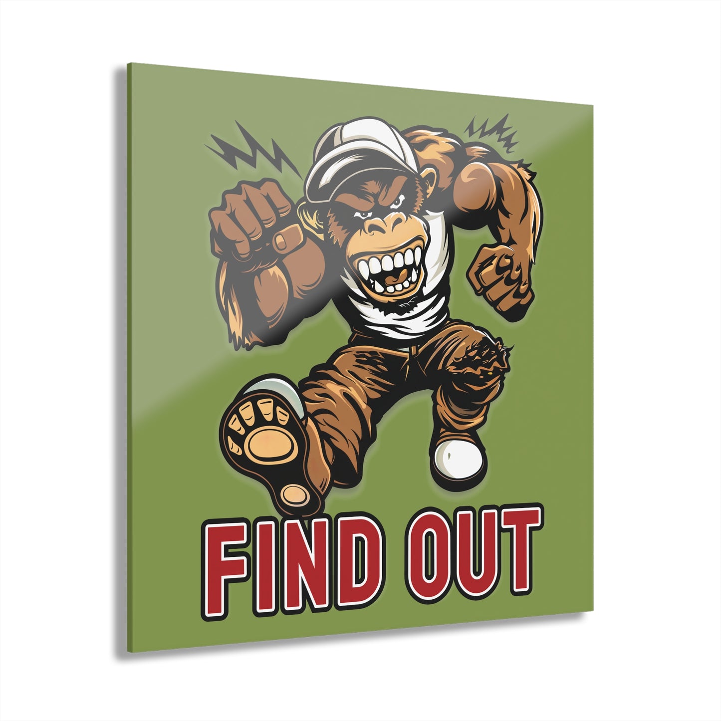 "Find Out", Acrylic Wall Prints (French Cleat Hanging) (Zombie Green)