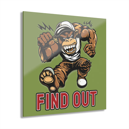"Find Out", Acrylic Wall Prints (French Cleat Hanging) (Zombie Green)