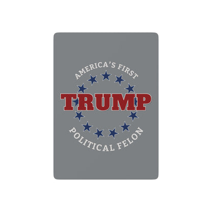 "Trump - Political Felon", Political Playing Cards (Gunmetal Grey)