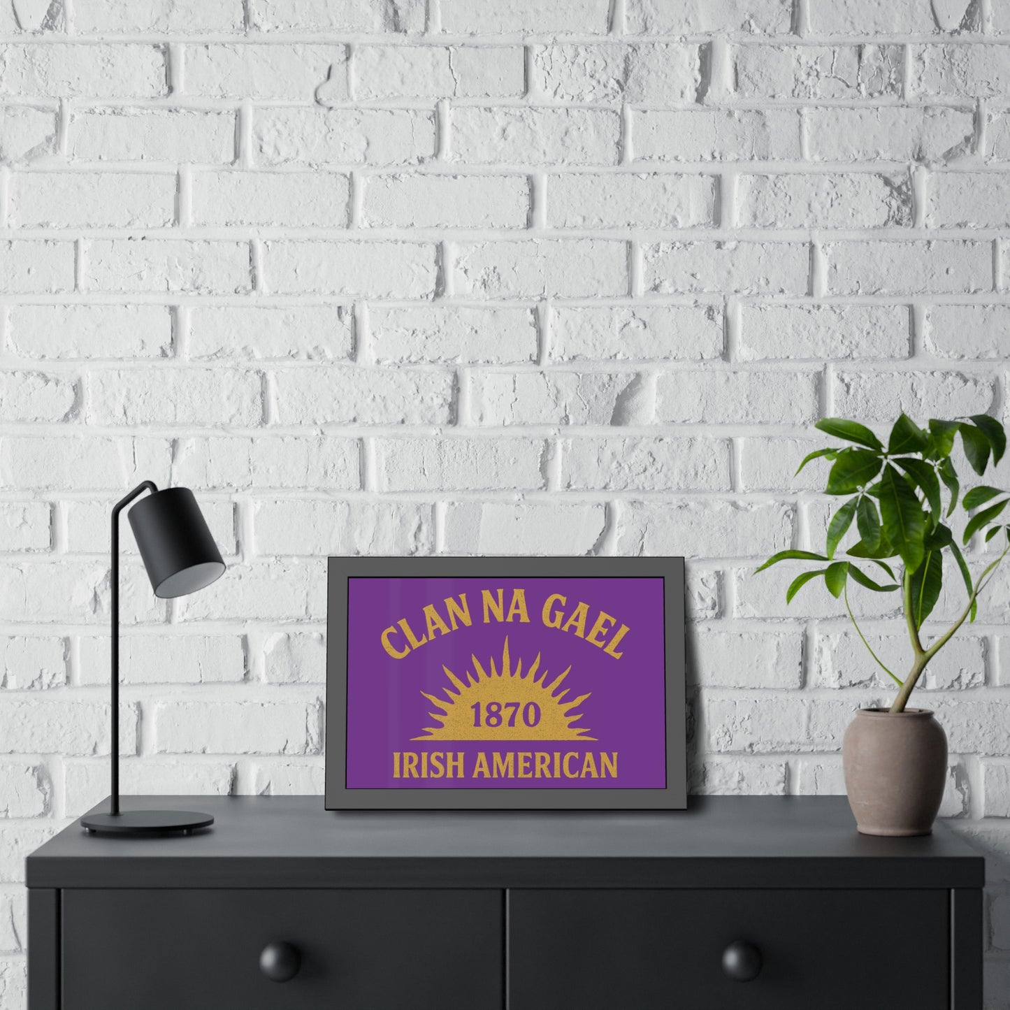 "Clan na Gael - Irish American", Framed Paper Poster (Vesper Violet)
