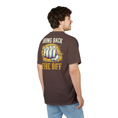 "Bring Back The Biff", Unisex T-shirt (Zanzibar Brown)