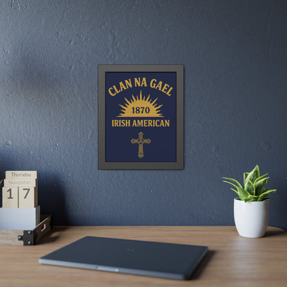 "Clan na Gael - Irish American", Framed Paper Poster (Mariana Blue)