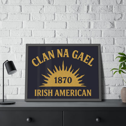 "Clan na Gael - Irish American", Framed Paper Poster (Black Rock Blue)