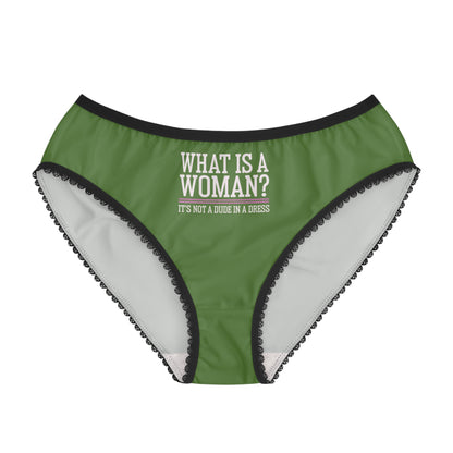 "What is a Woman" #02, Women's Briefs (Avocado Green)