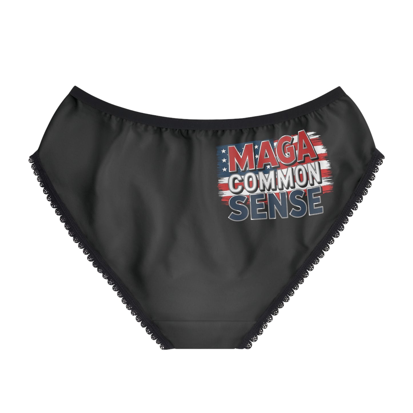 "MAGA Common Sense" #01, Women's Briefs (Void Black)