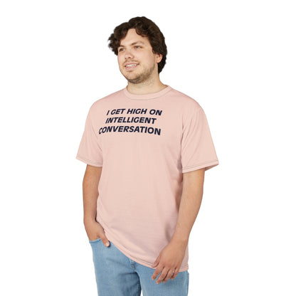 "Intelligent Conversation", Unisex T-shirt (Pink Grapefruit)