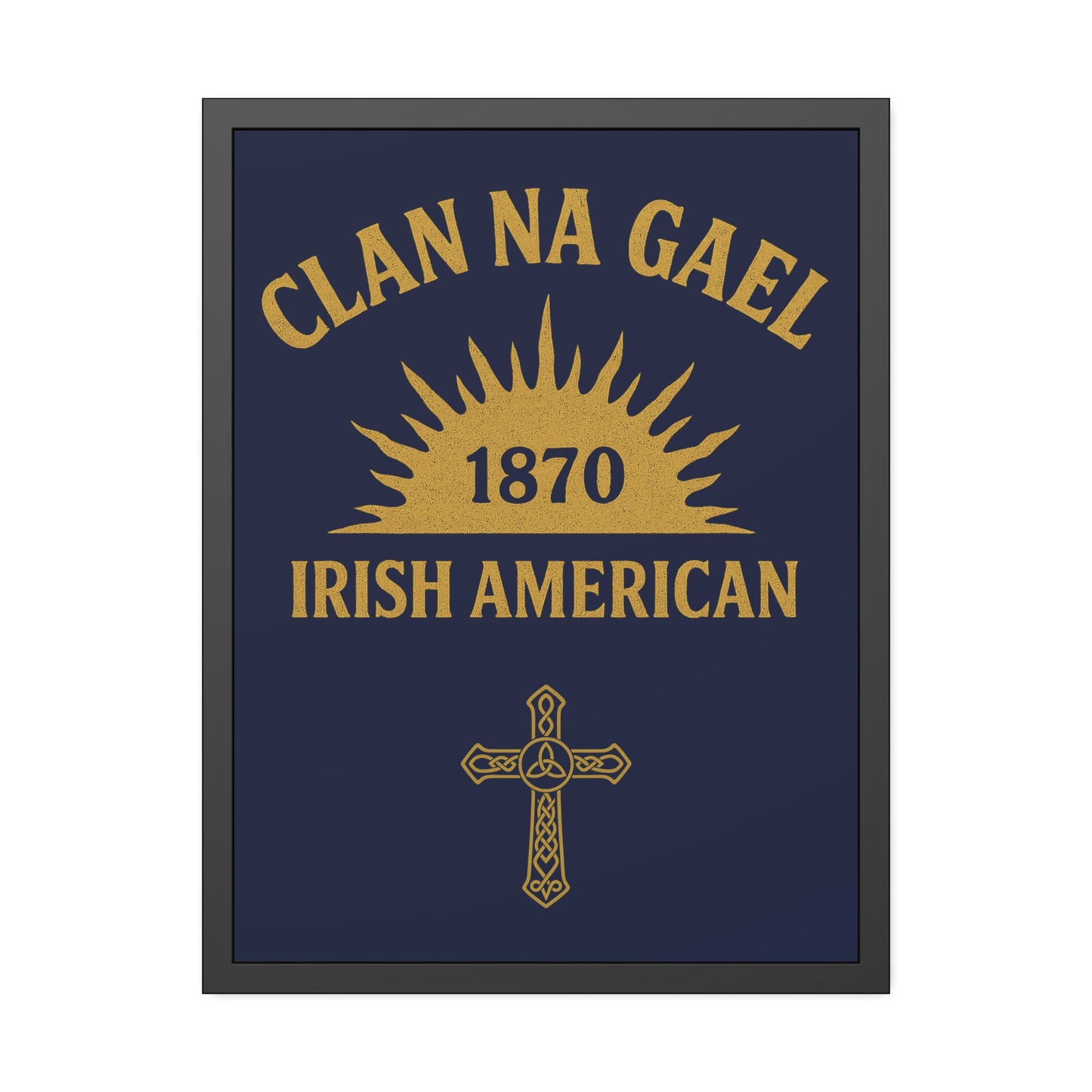 "Clan na Gael - Irish American", Framed Paper Poster (Mariana Blue)