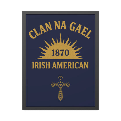 "Clan na Gael - Irish American", Framed Paper Poster (Mariana Blue)