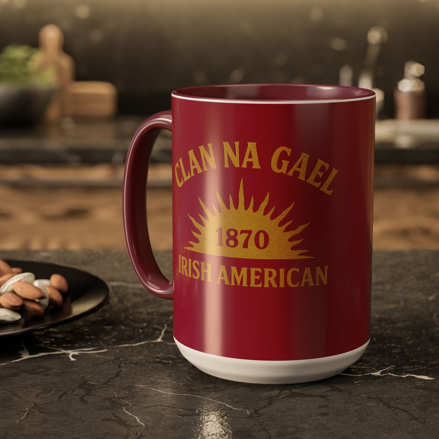 "Clan na Gael - Irish American", Colorful Mugs (11oz, 15oz) (Fénechas Red)