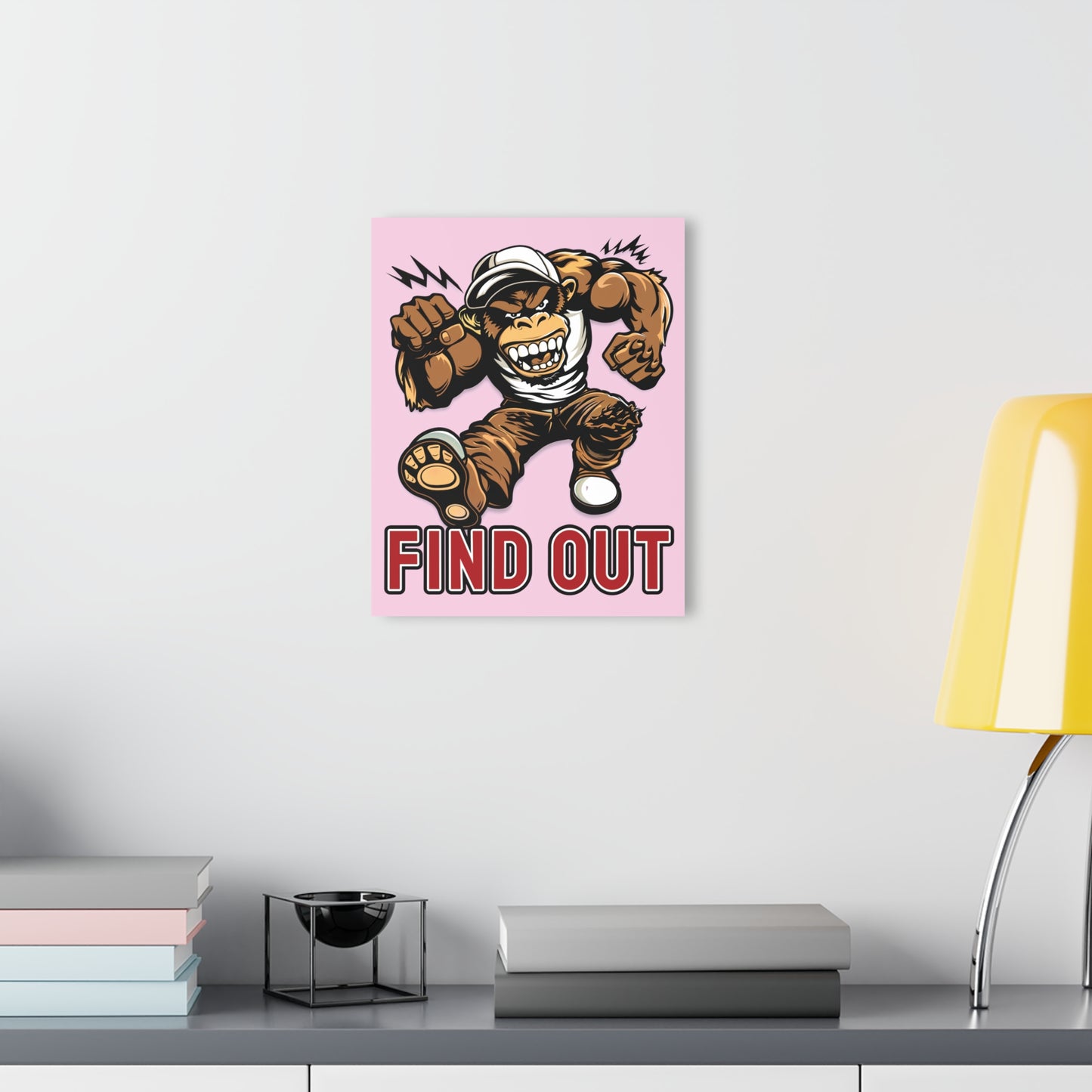 "Find Out", Acrylic Wall Prints (French Cleat Hanging) (Shampoo Pink)