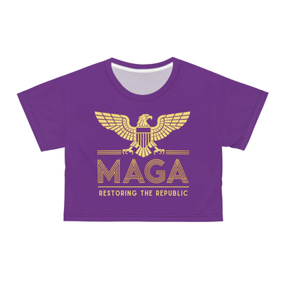 "MAGA - Restoring the Republic", Crop Tee (Vesper Violet)