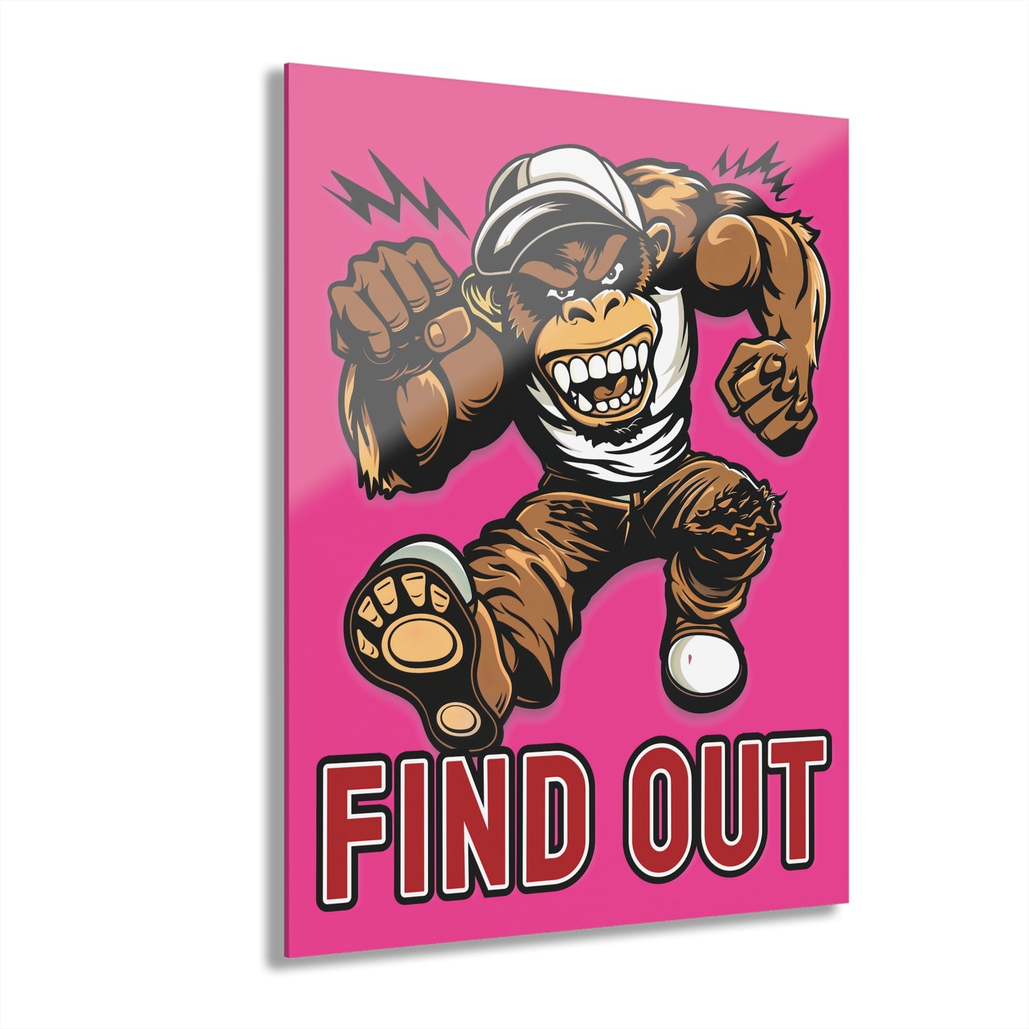 "Find Out", Acrylic Wall Prints (French Cleat Hanging) (Fluorescent Hot Pink)