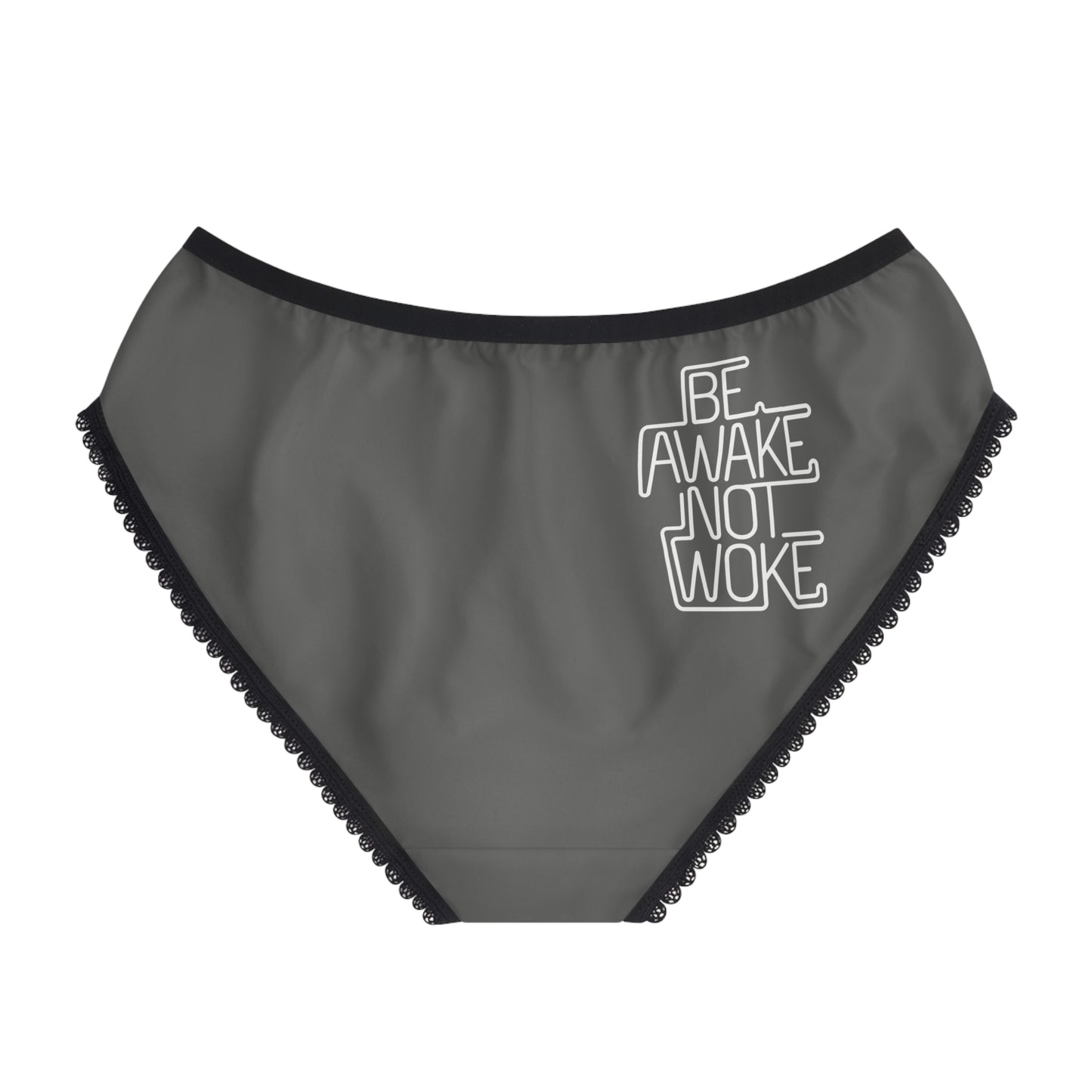 "Be Awake Not Woke" #1, Women's Briefs (Panzer Grey)