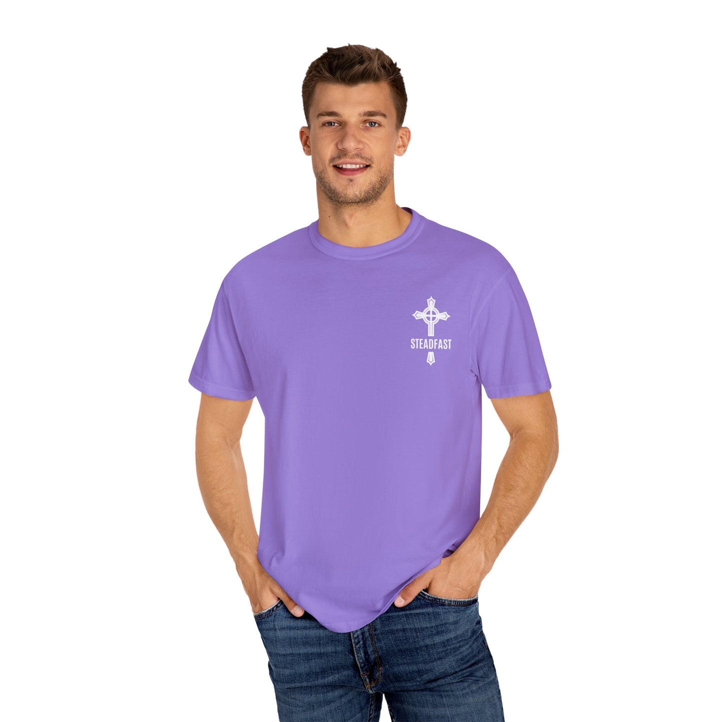 "Steadfast Cross in White", Unisex T-shirt