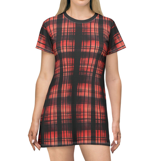"Kin of Flame", T-Shirt Dress (Flame Black Collar)