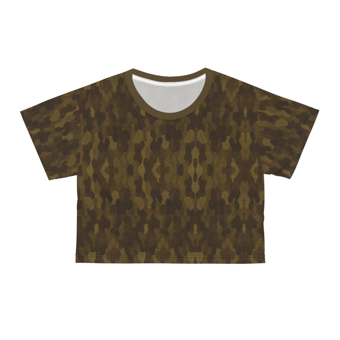 "Swamp Recon Camouflage", Crop Tee (Cattail Bronze Collar)