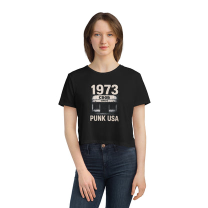 "1973 Punk USA", Women's Flowy Cropped Tee