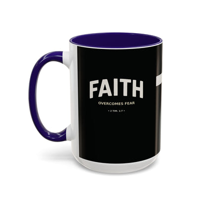 "Faith Overcomes Fear", Colorful Mugs (11oz, 15oz)
