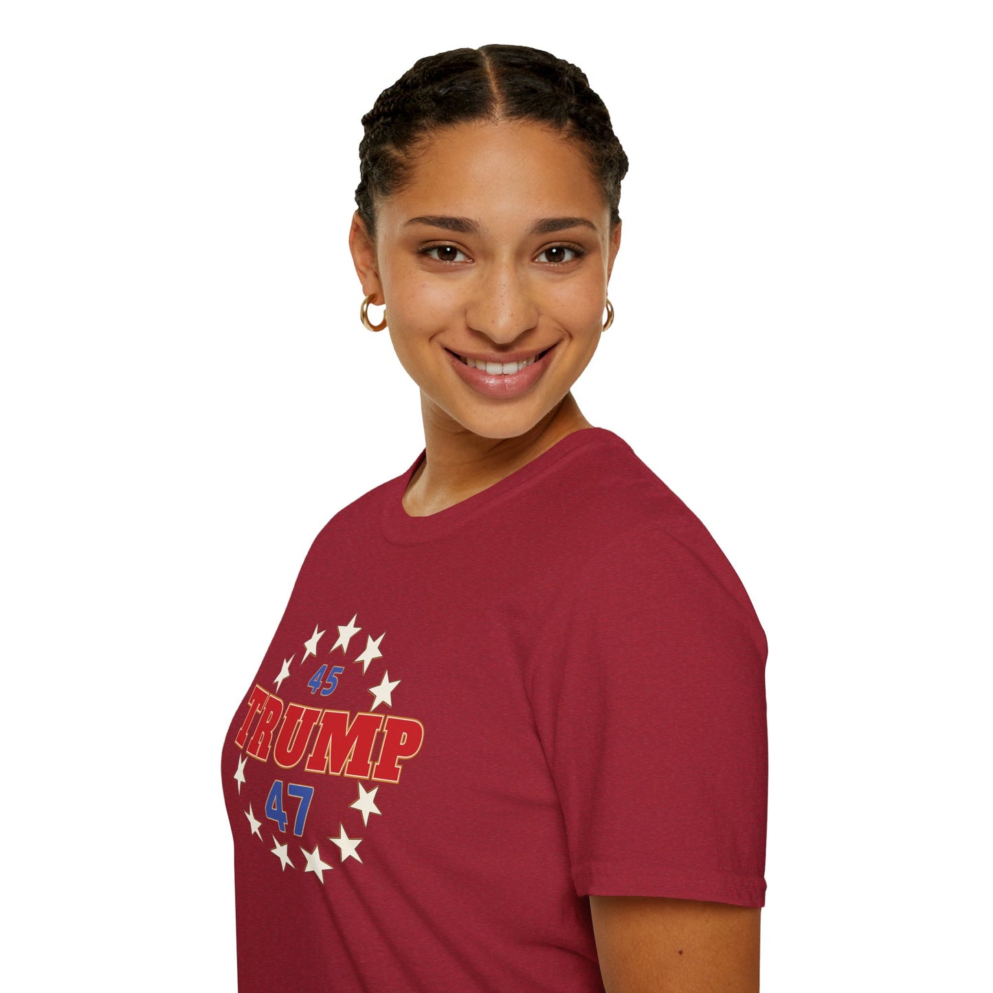 "Trump 45-47 Circle of Stars", Unisex Softstyle T-Shirt