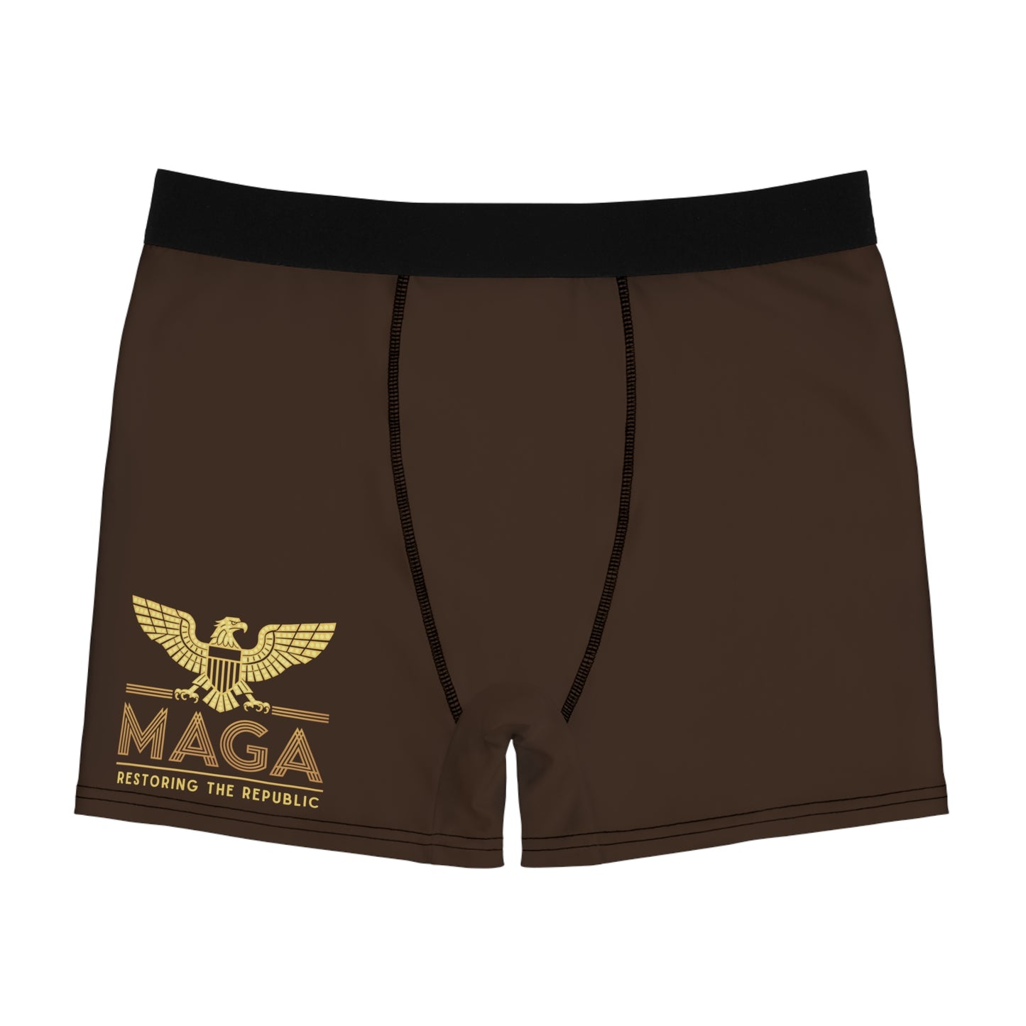 "MAGA - Restoring the Republic", Men's Boxer Briefs (Dark Chocolate Brown)