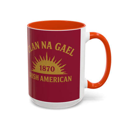 "Clan na Gael - Irish American", Colorful Mugs (11oz, 15oz) (Fénechas Red)