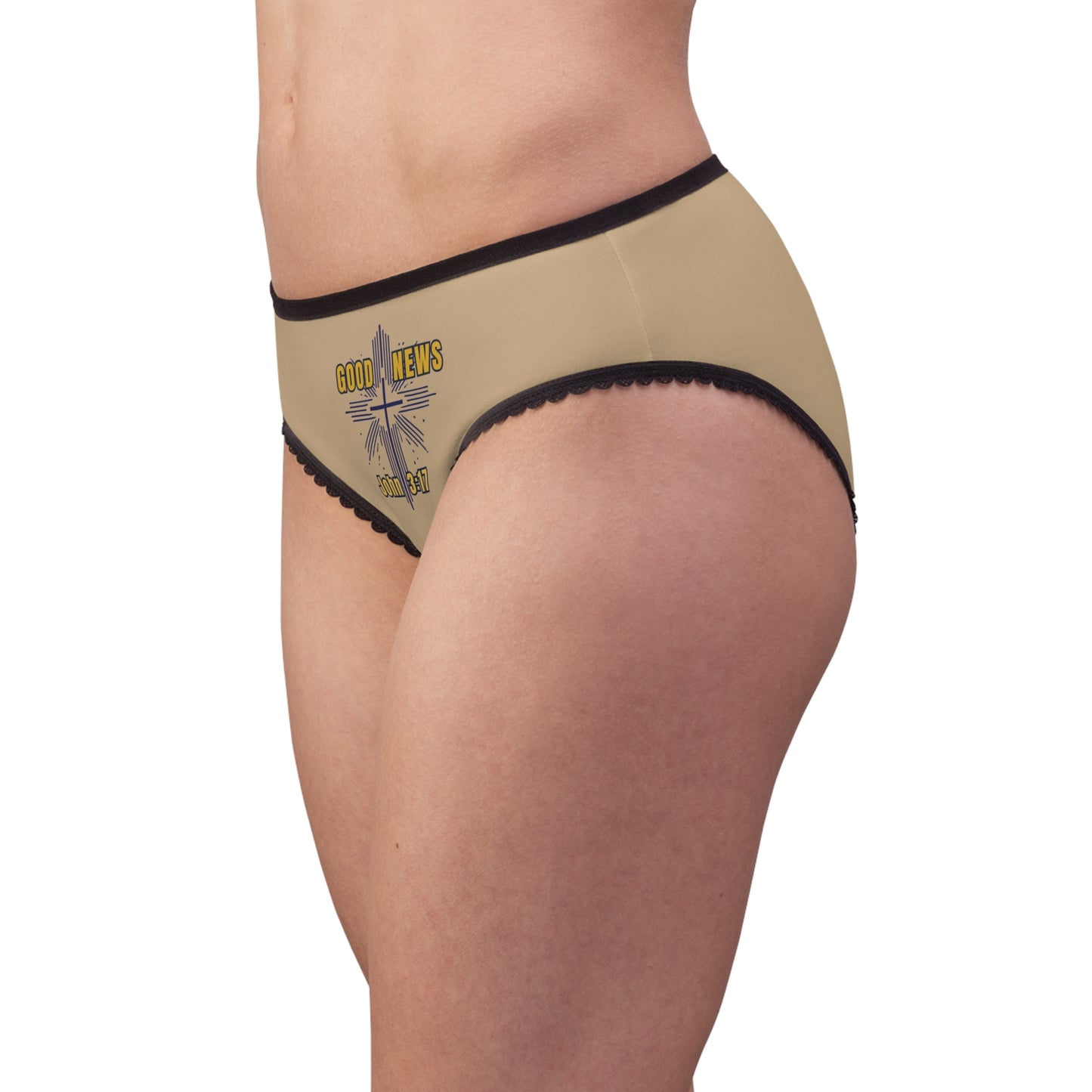 "Good News - John 3:17", Women's Briefs (Warm Beige)