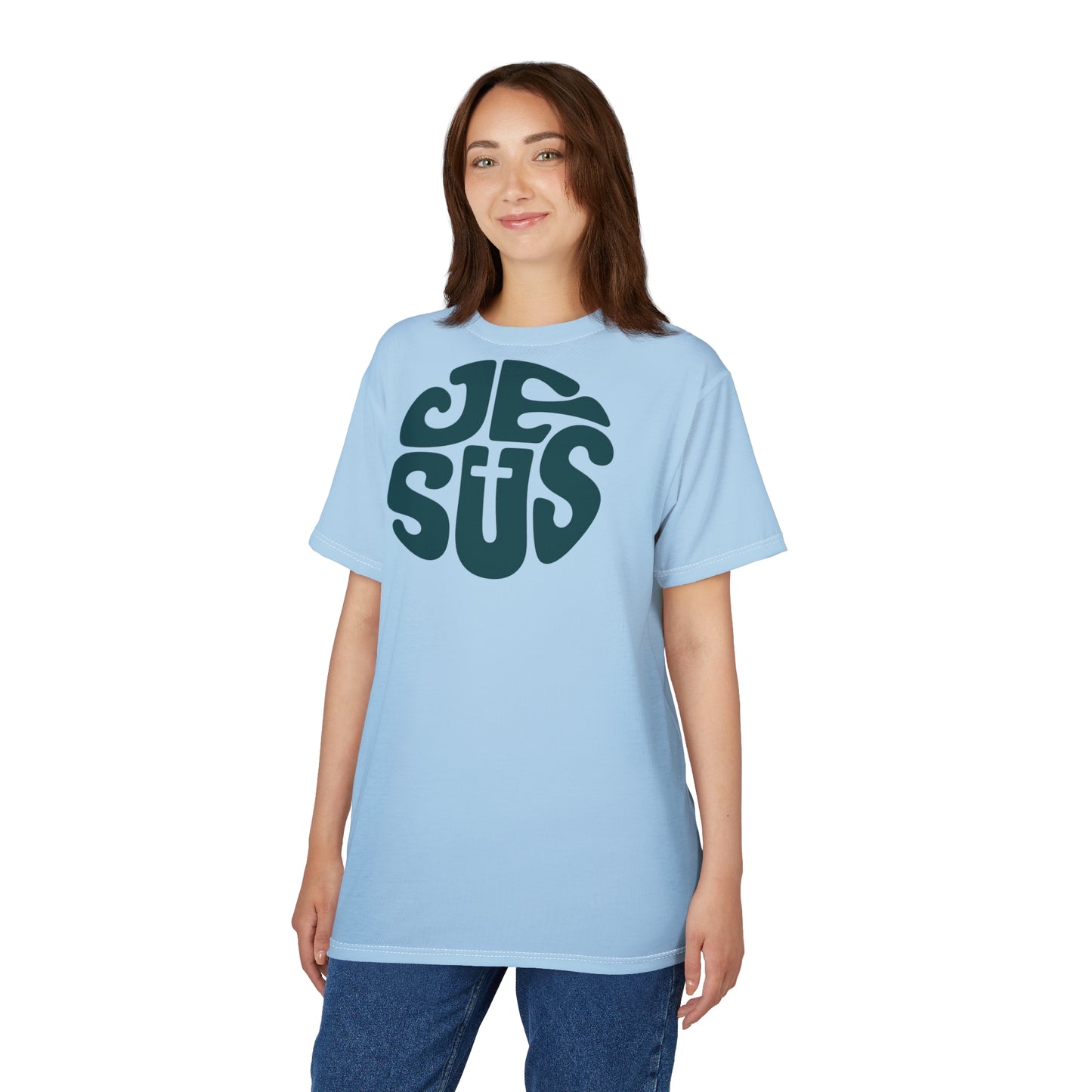 "Retro Jesus", Unisex T-shirt (Arctic Paradise)