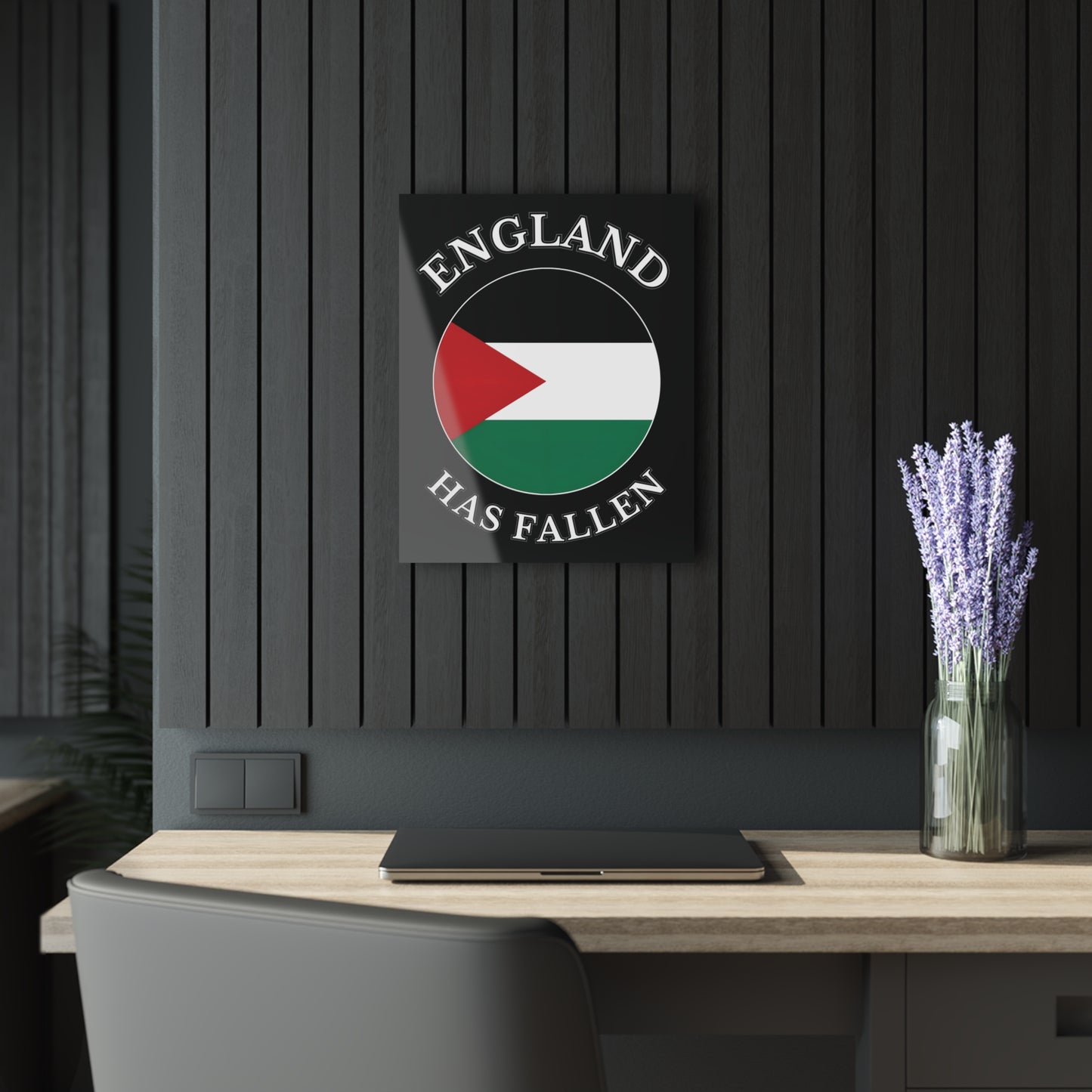 "England has Fallen", Acrylic Wall Prints (French Cleat Hanging) (Void Black)