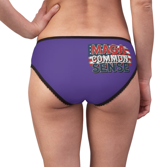 "MAGA Common Sense" #01, Women's Briefs (Purple Heart)