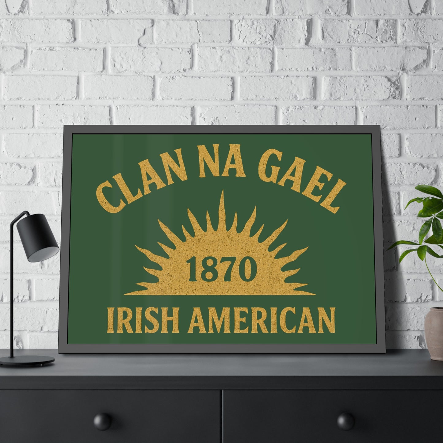 "Clan na Gael - Irish American", Framed Paper Poster (Brithemain Green)