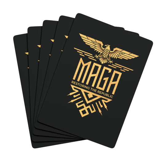 "MAGA Restoring the Republic" #02, Political Playing Cards (Void Black)