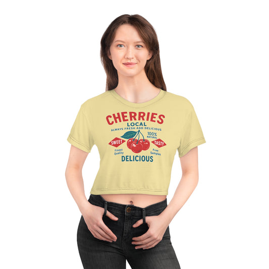 "Delicious Cherries", Crop Tee (Sanctum Veil)