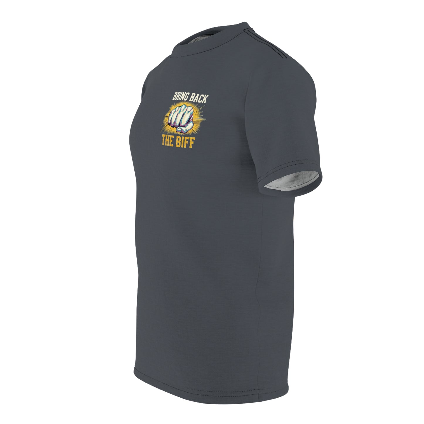 "Bring Back The Biff", Unisex T-shirt (Hebridean Grey)