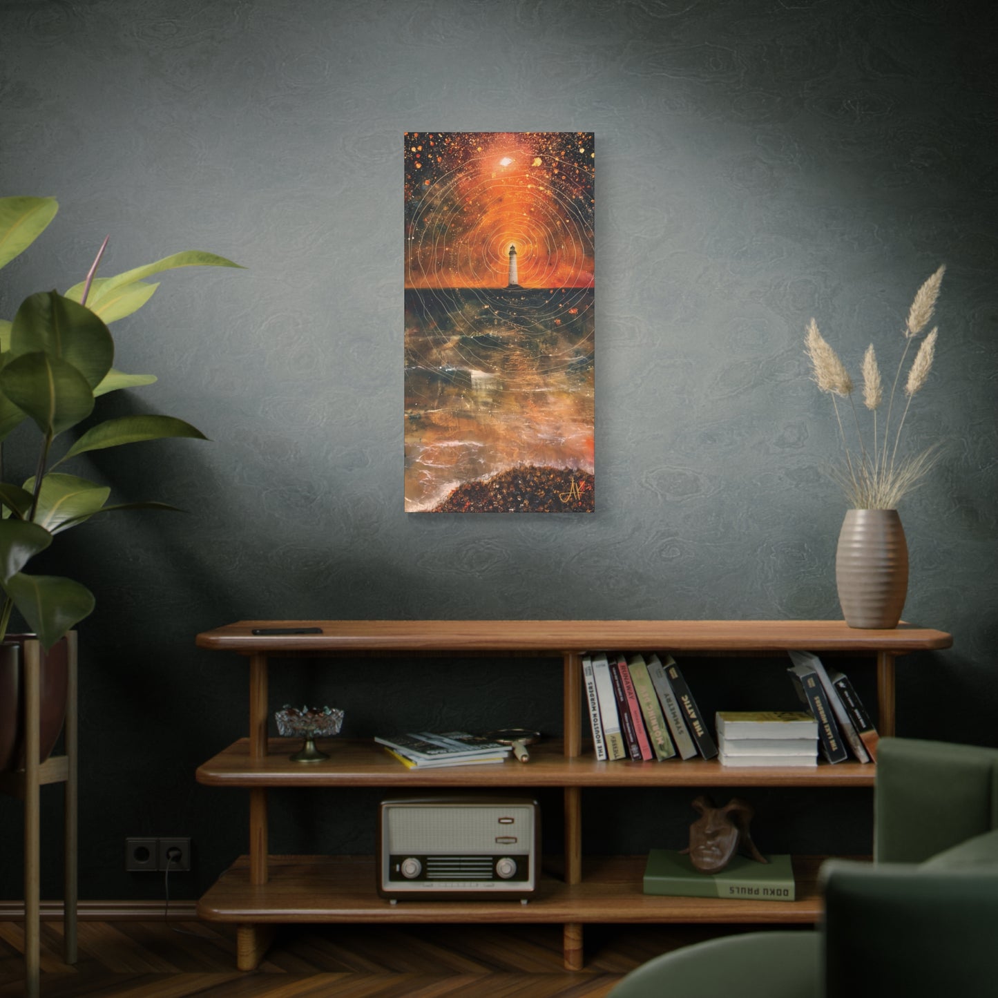 "Beacon in the Rings of Night", Fine Art Matte Canvas, Stretched, 1.25"