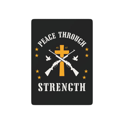 "Peace Through Strength" #01, Political Playing Cards (70's Black)