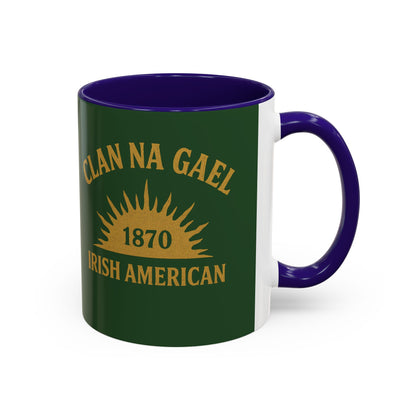 "Clan na Gael - Irish American", Colorful Mugs (11oz, 15oz) (Brithemain Green)