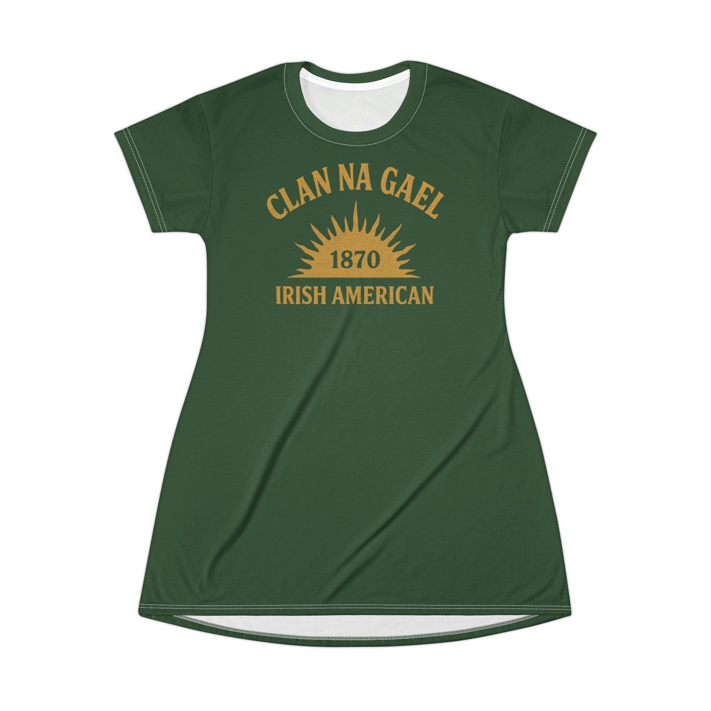"Clan na Gael - Irish American", T-Shirt Dress (Brithemain Green)
