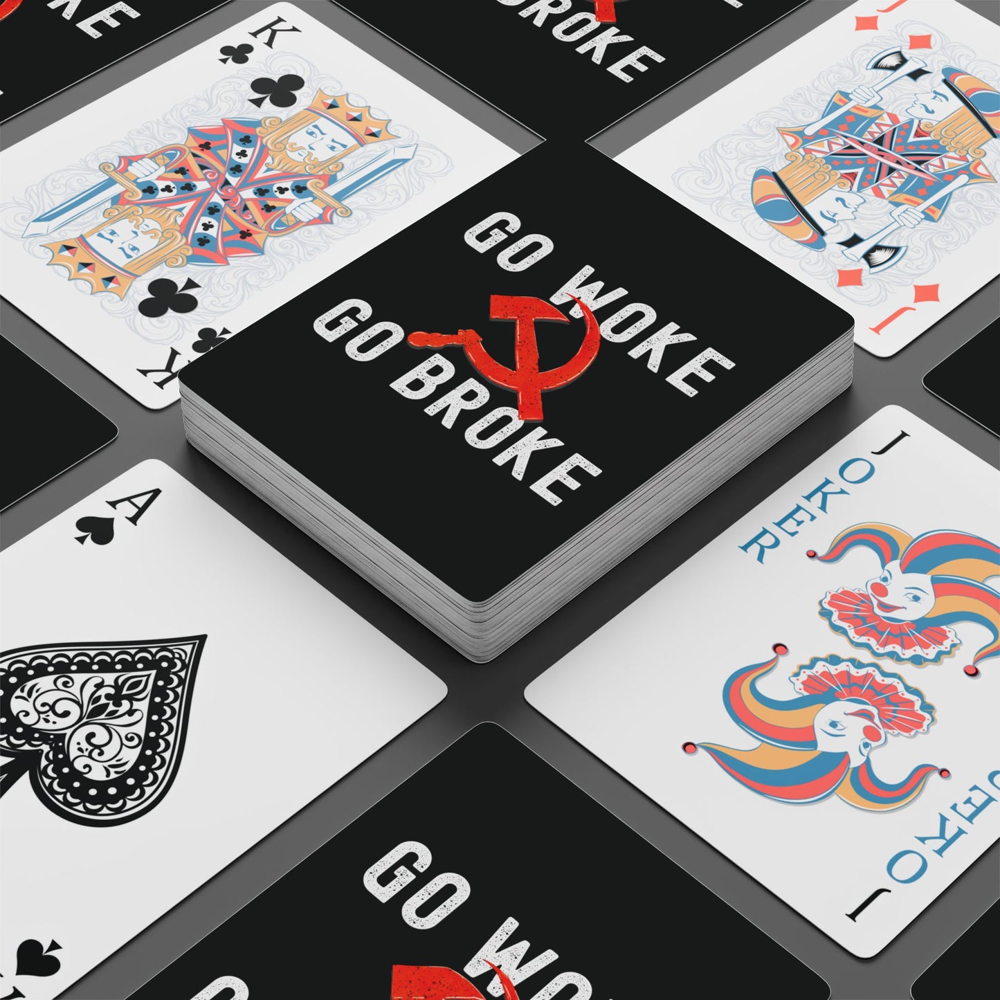 "Go Woke Go Broke (Communist)", Cultural Playing Cards (Void Black)