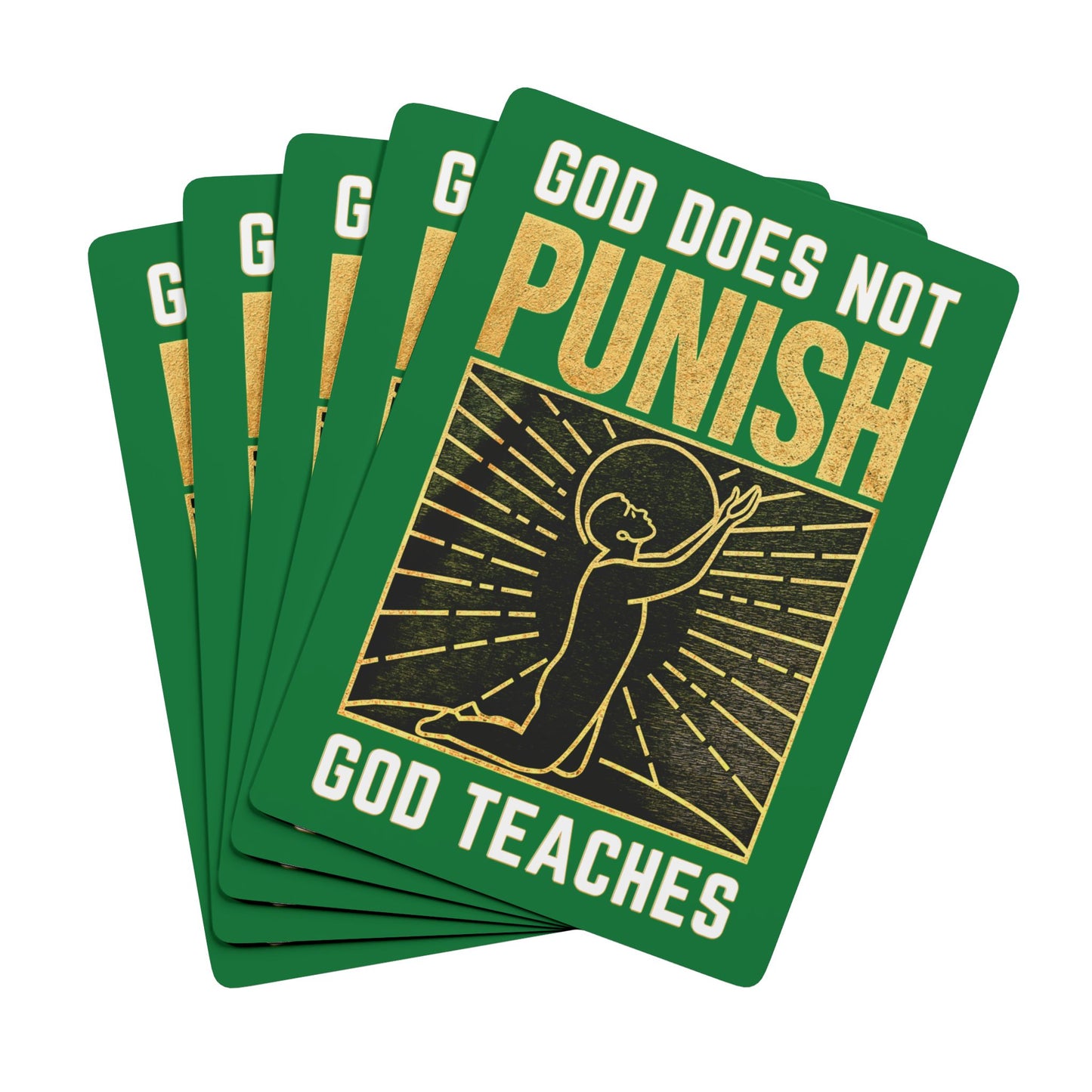 "God Does Not Punish - God Teaches" #03, Christian Playing Cards (Patrick Leaf Green)