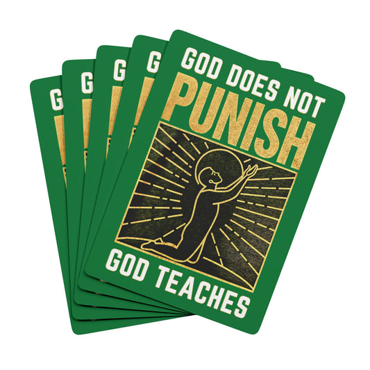 "God Does Not Punish - God Teaches" #03, Christian Playing Cards (Patrick Leaf Green)