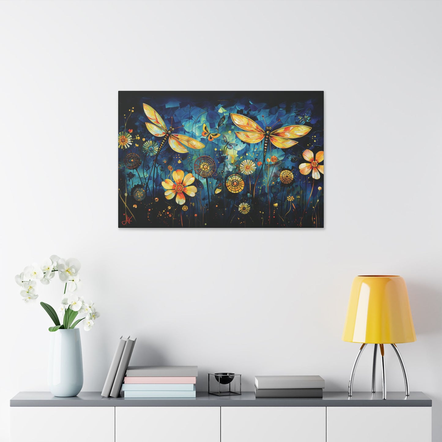 "Lucky Day Dragonflies", Stretched Classic Canvas Fine Art Print