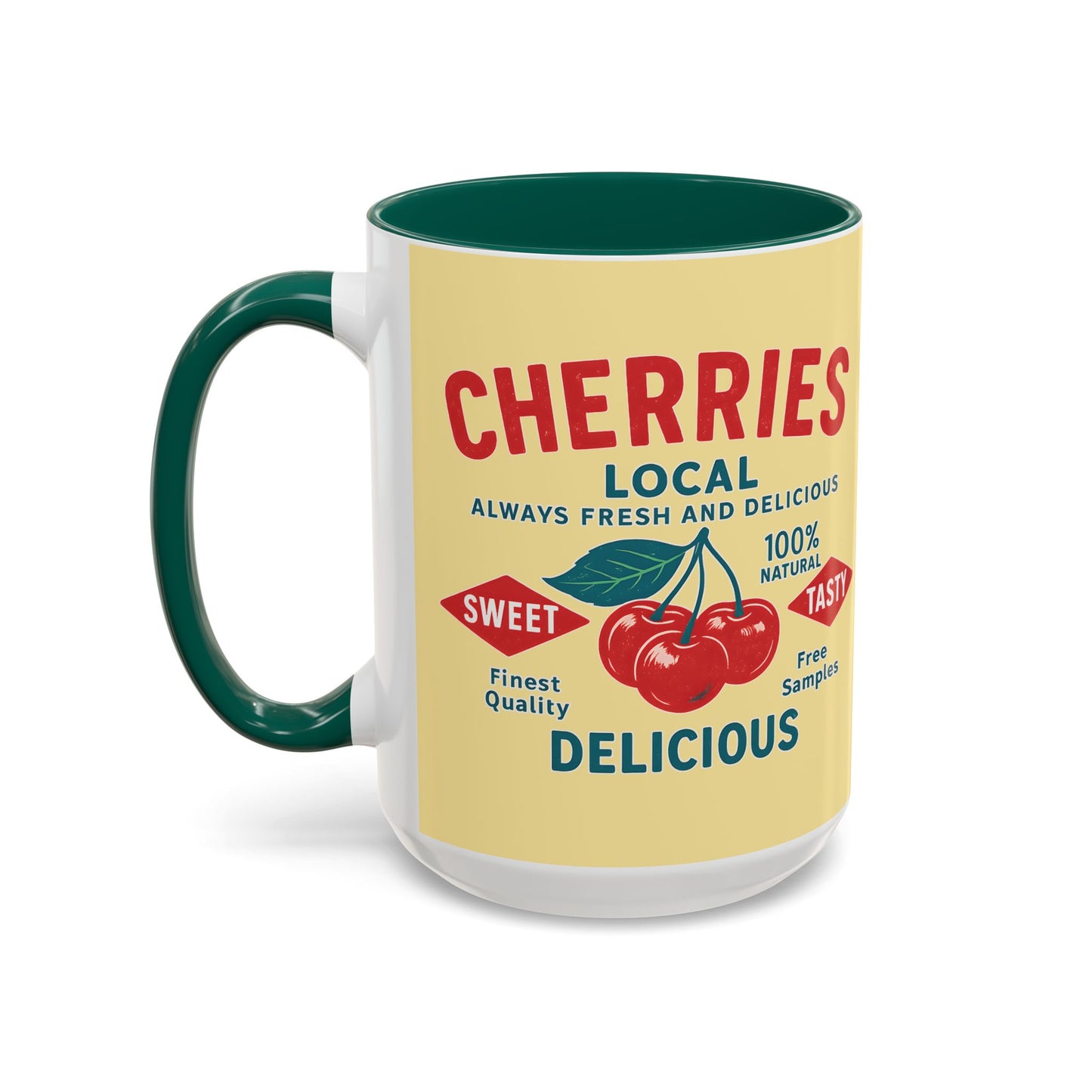 "Delicious Cherries", Colorful Mugs (11oz, 15oz) (Sanctum Veil)
